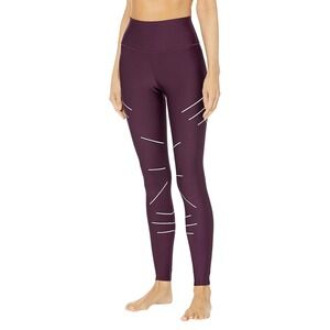 ALO YOGA High-Waist Sequence Leggings, Dark Plum, Size XS